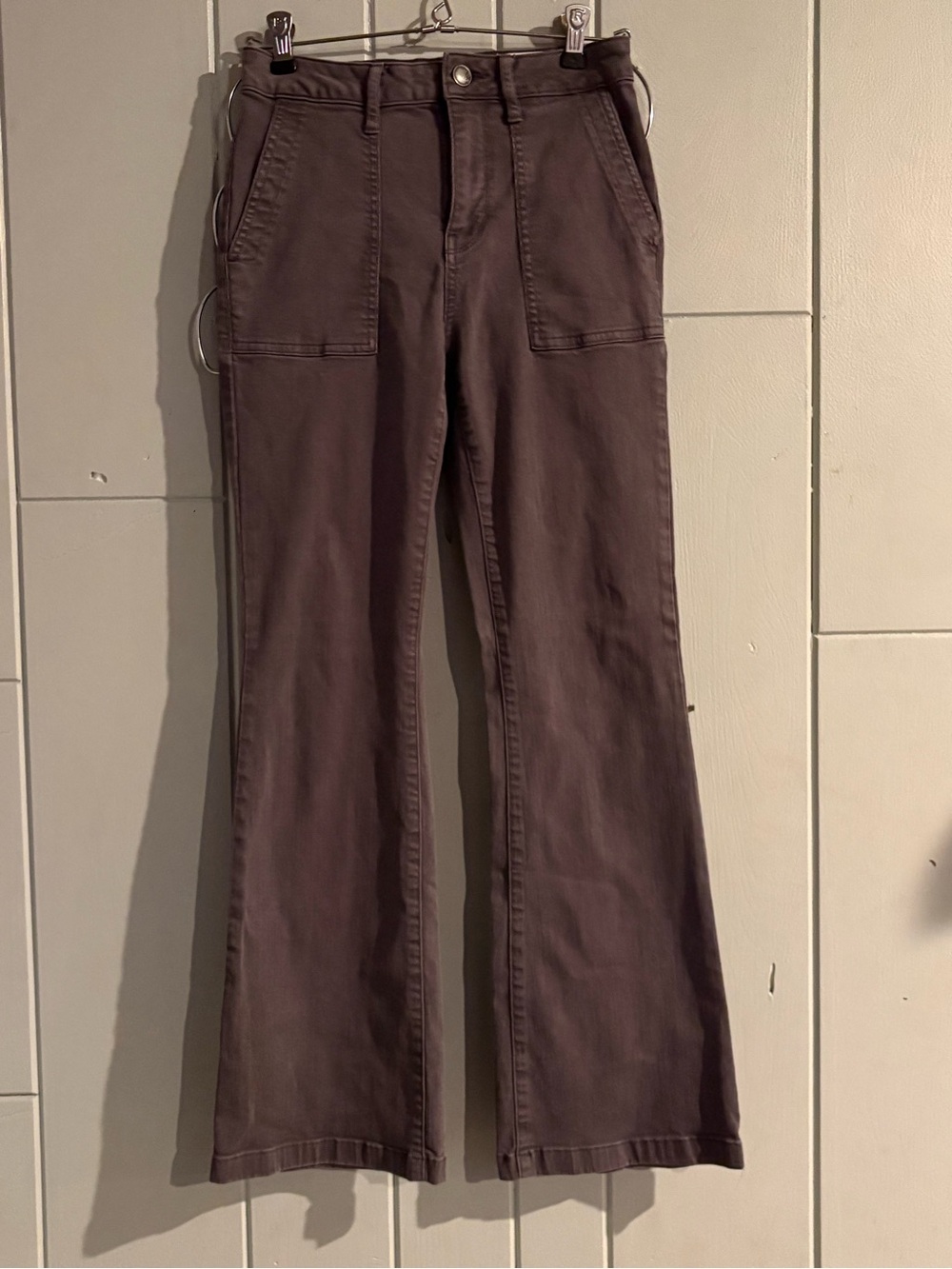 Cosmic Blue Love Grey Utility Chino Pants 26 Petite Wide Leg